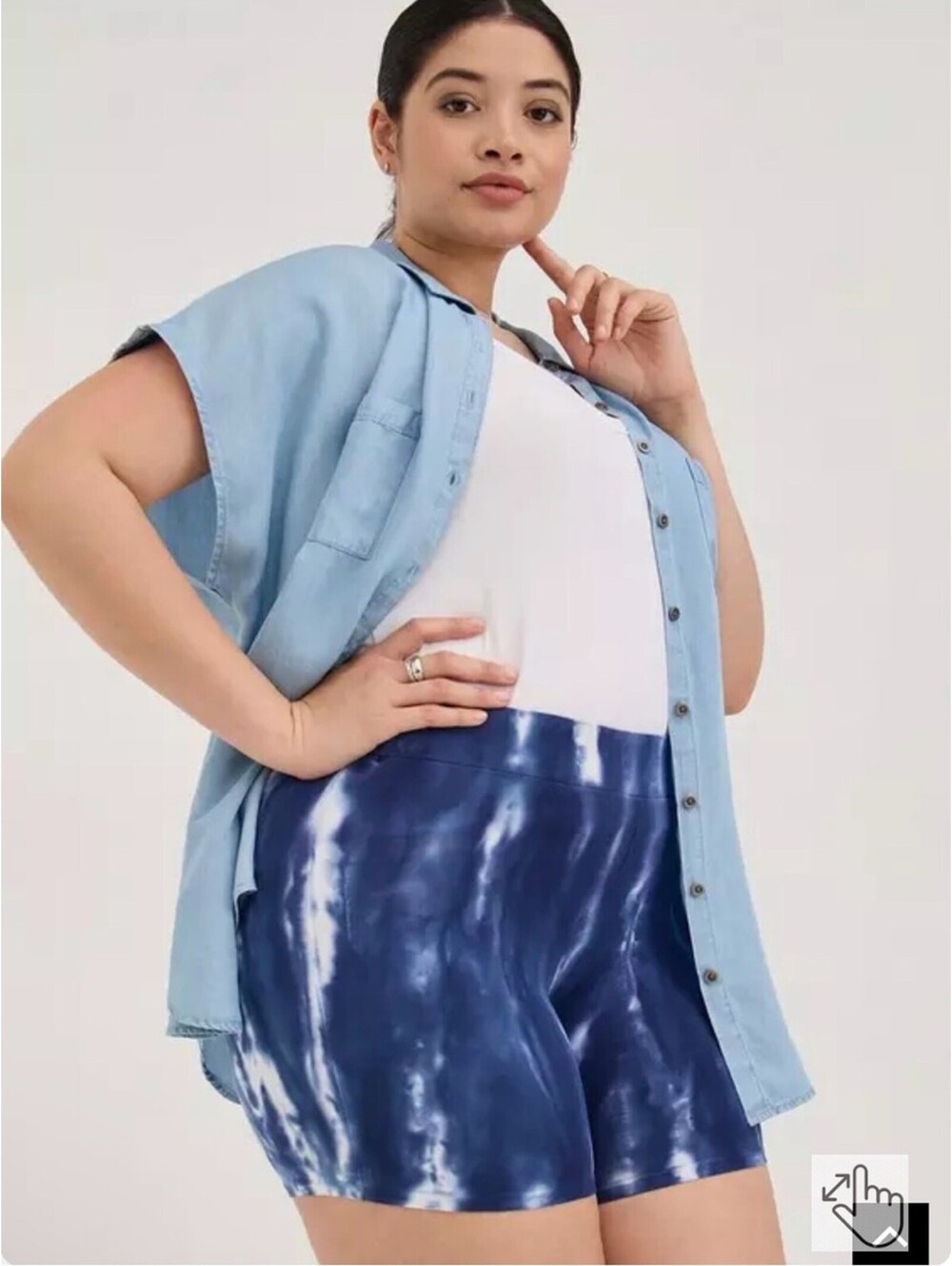 Torrid Blue Tie-Dye High Rise Bike Shorts 5” Inseam 1X